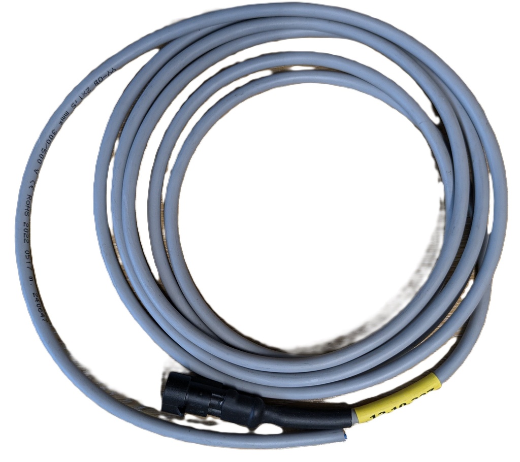 e-stop twin wire cable with twin superseal plug fitted to one end.
