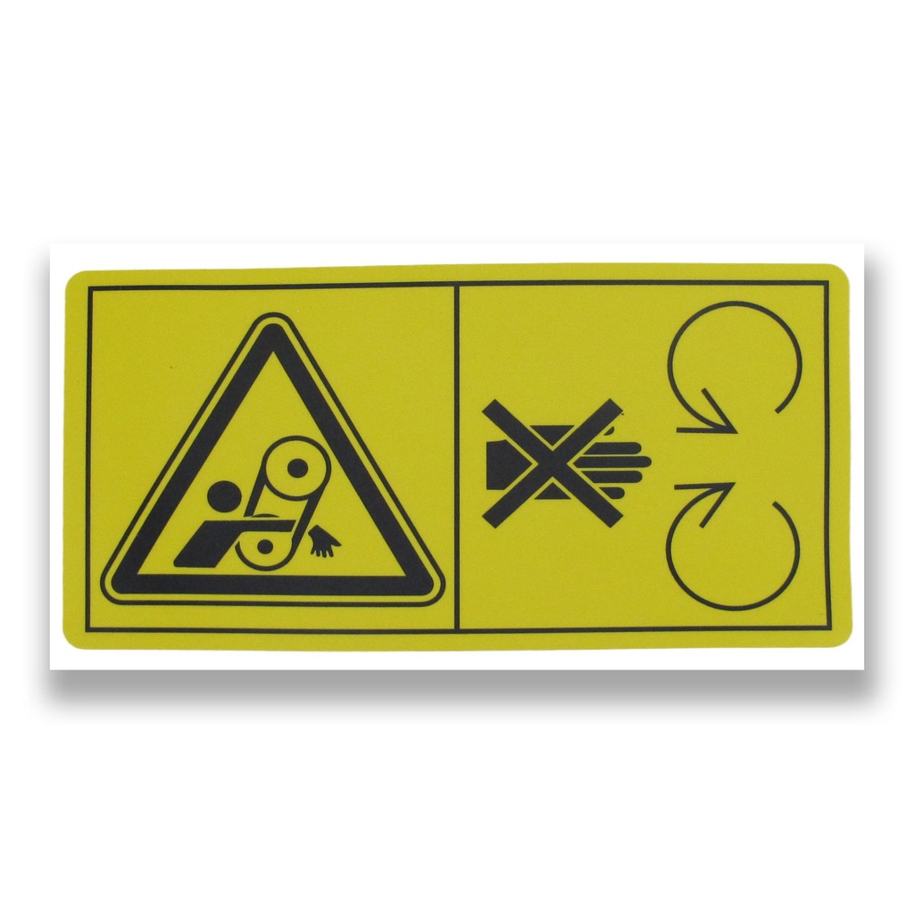 Warning Dragged into the Belts Decal
