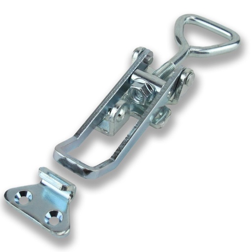 [12-10-037] 500kg zinc plated over-centre catch with receiver/flange nut