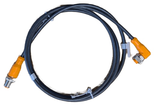 [FR-12-10-295] Jumper Cable x 1.5m, M12 Straight Male, M12 90⁰ Female, 5 Core.(can cable)