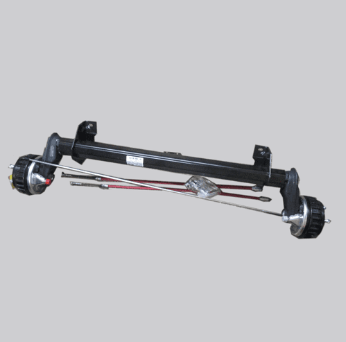 [P0001306 (C104-0104)] TW280 Braked Axle Complete With Cables Without 1254 Brake Rod 1000kg